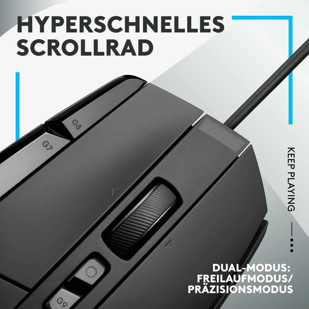 Žaidimų pelė su laidu Logitech G502 X, Juodos spalvos