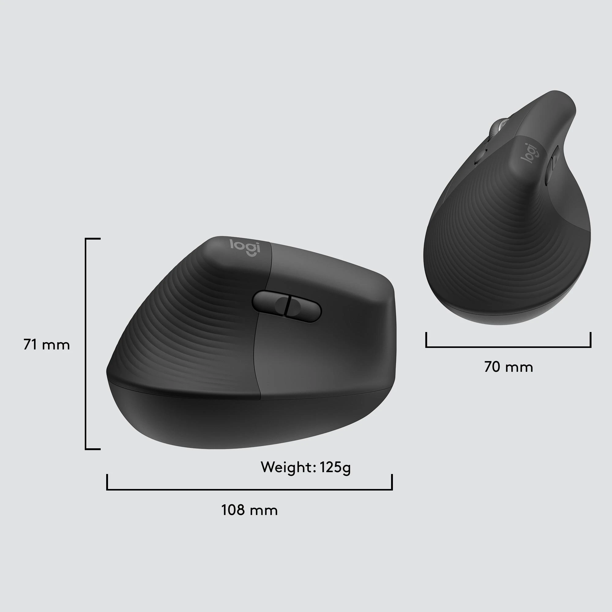 Pelė LOGITECH LIFT verslui LEFT - GRAPHITE / Juodas - EMEA