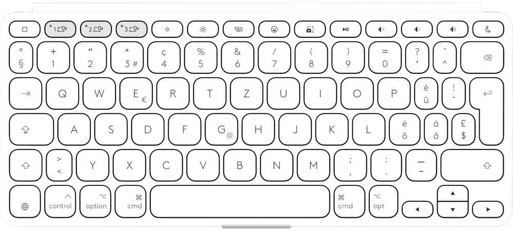 Klaviatūra Logitech KEYS-TO-GO 2 - PALE Pilkas - DEU - WESTMID-511