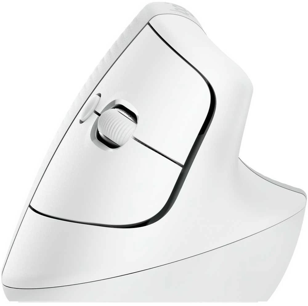 LOGITECH Lift verslui Vertikali pelė ergonomiškas 6 mygtukai belaidis Bluetooth 2.4 GHz Bolt USB imtuvas off-baltas