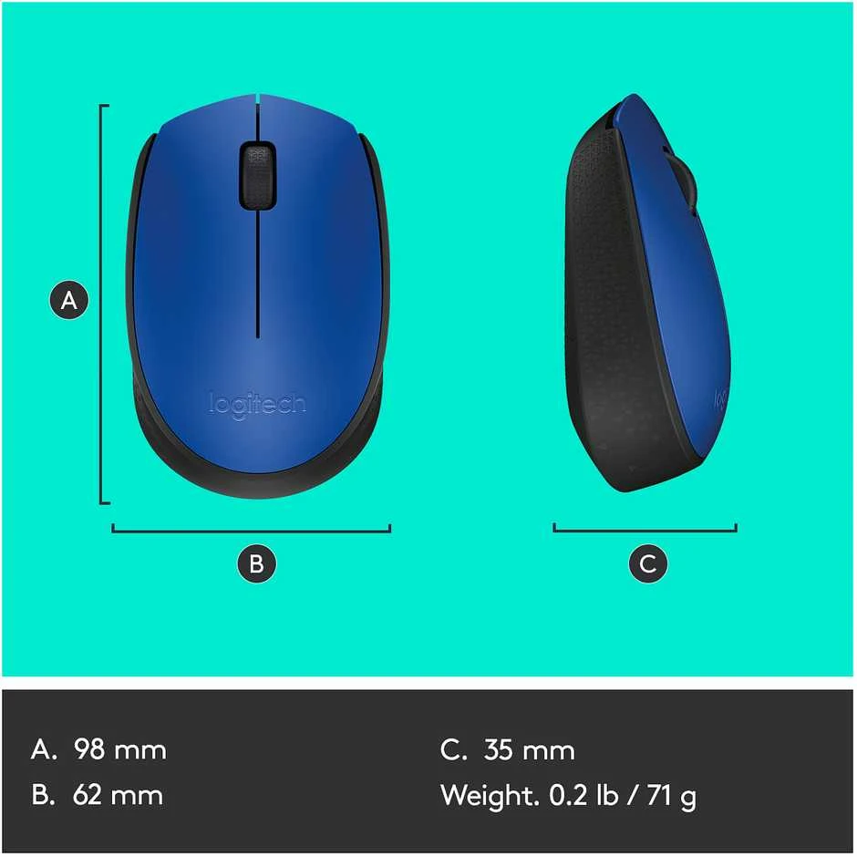 Belaidė pelė Logitech M171, mėlyna