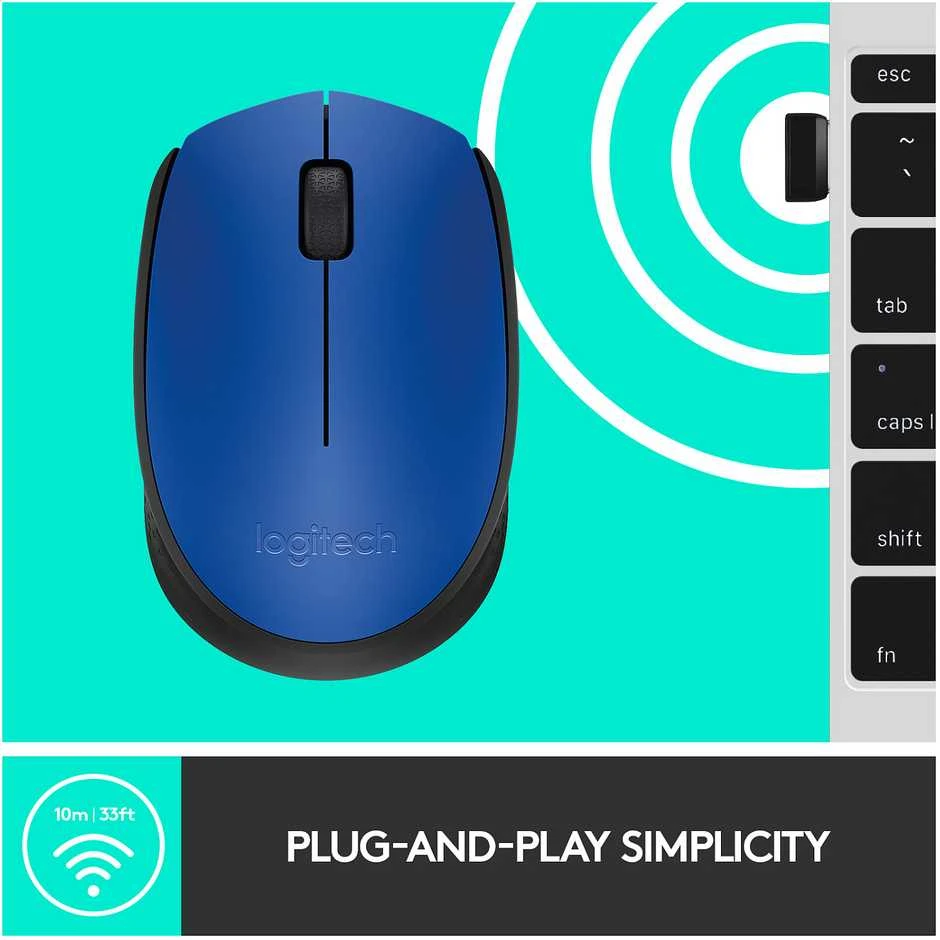 Belaidė pelė Logitech M171, mėlyna