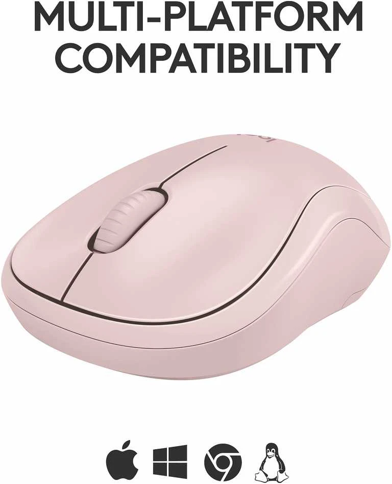 Belaidė pelė Logitech M240 Silent Bluetooth Mouse, rožinės spalvos