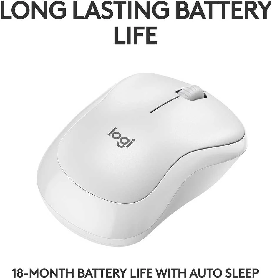 Belaidė pelė Logitech M240 Silent Bluetooth Mouse, baltos spalvos