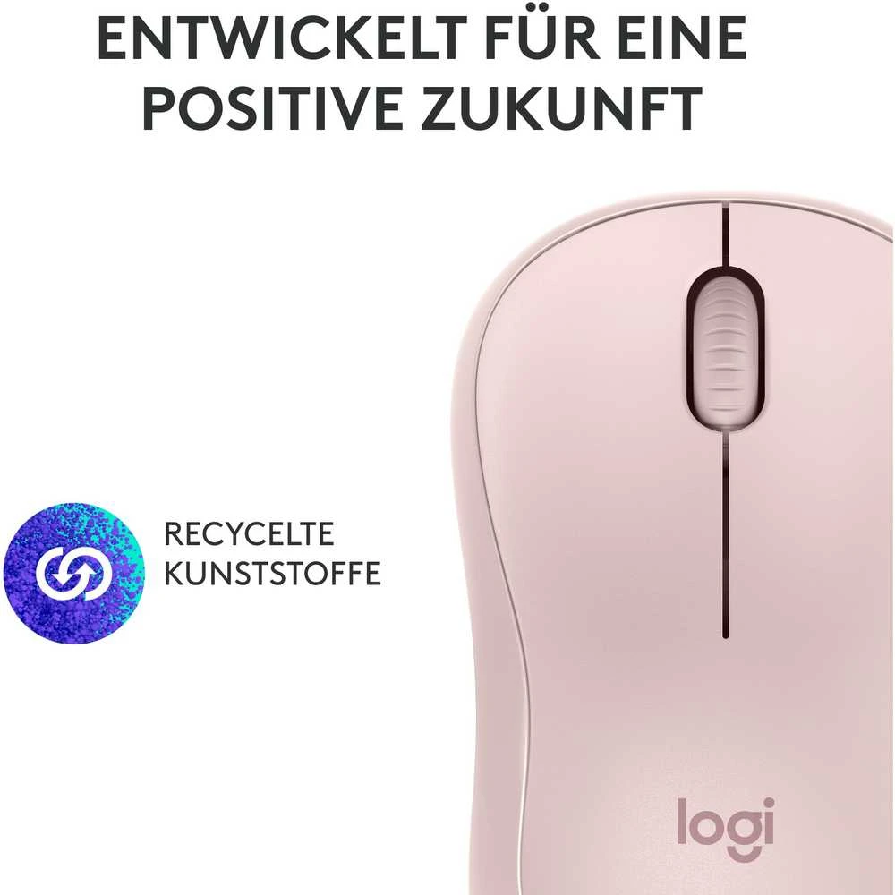 Belaidė pelė Logitech M240 Silent Bluetooth Mouse, rožinės spalvos