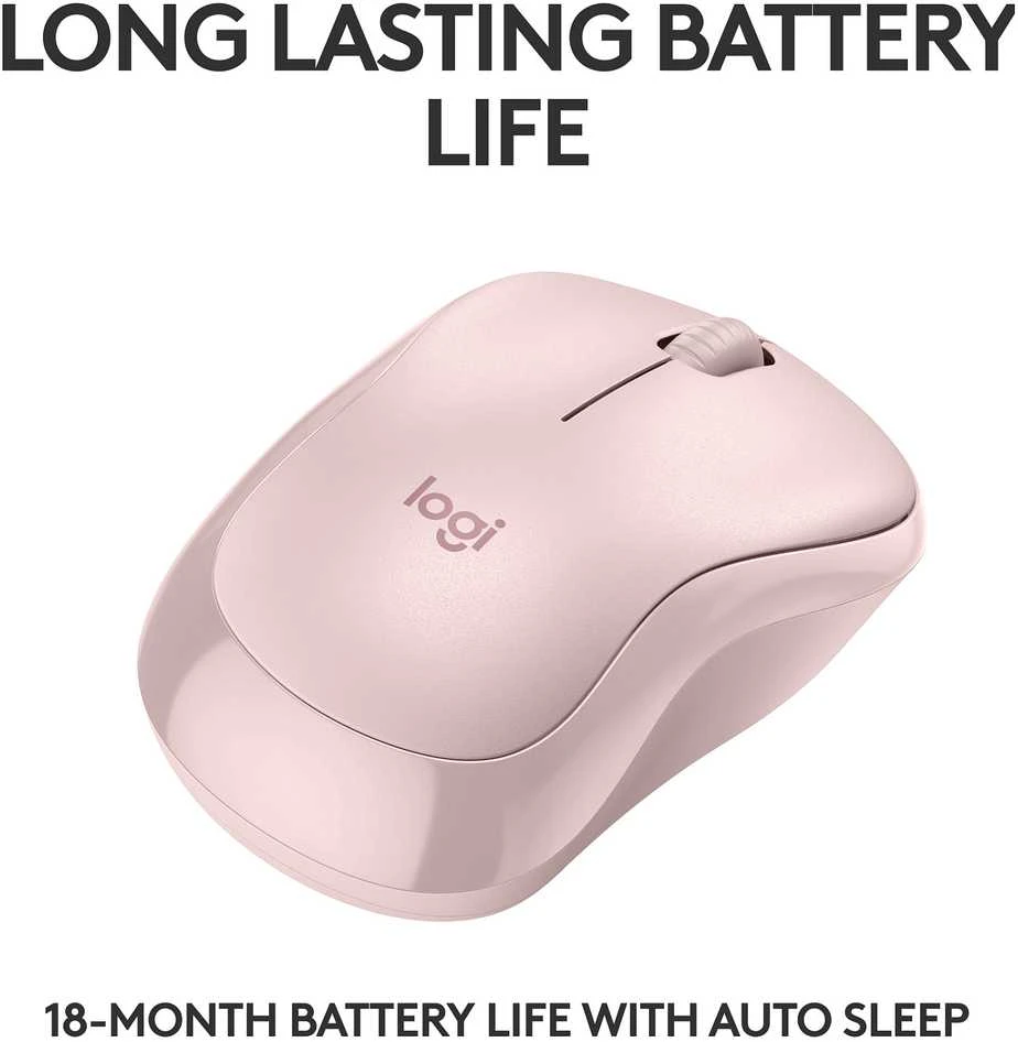 Belaidė pelė Logitech M240 Silent Bluetooth Mouse, rožinės spalvos
