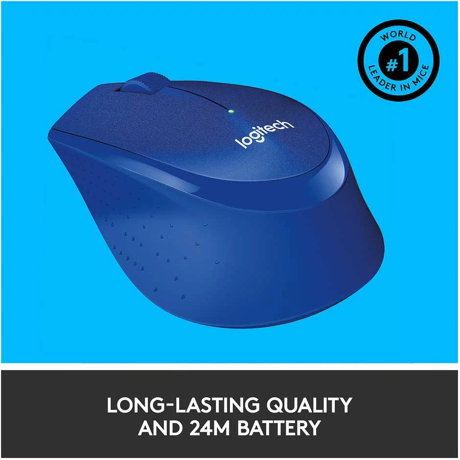 Belaidė pelė Logitech M330 Silent Plus, Mėlyna