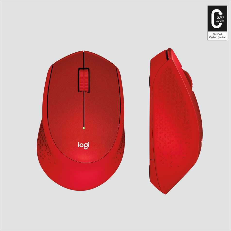 Belaidė pelė Logitech M330 Silent Plus, raudona
