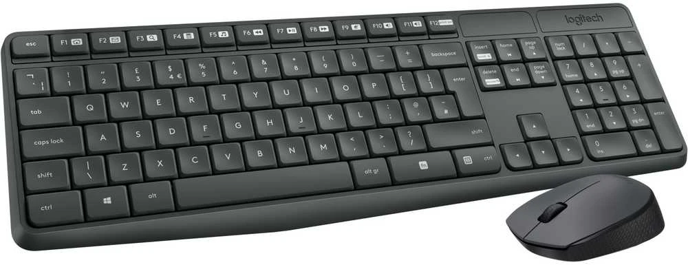 Logitech MK235 Belaidė Klaviatūra ir pelė - Pilkas-HUN-2.4GHZ-INTNL