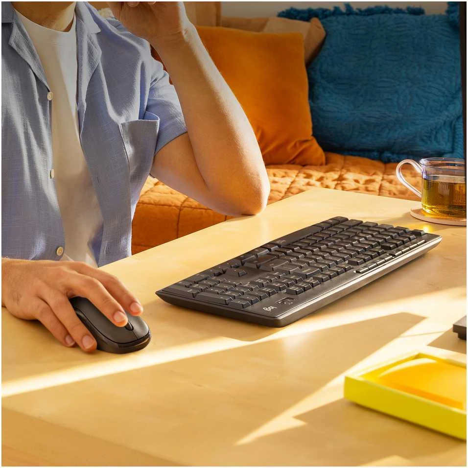 Belaidė klaviatūra su pele Logitech MK295, Šveicarų išdėstymas, juodos spalvos