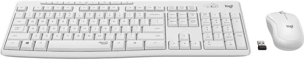Belaidė klaviatūra su pele Logitech MK295, Vengrų išdėstymas, baltos spalvos