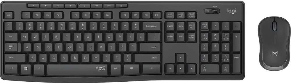 Belaidė klaviatūra su pele Logitech MK295, Čekų išdėstymas, juodos spalvos