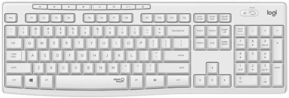 Klaviatūra Logitech MK295 SILENT WIRELESS COMBO/OFF Baltas - CH - CENTRAL