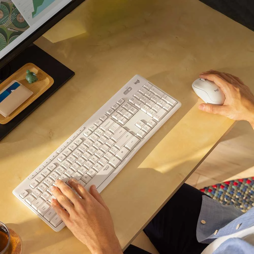 Klaviatūra Logitech MK295 SILENT WIRELESS COMBO/OFF Baltas - CH - CENTRAL