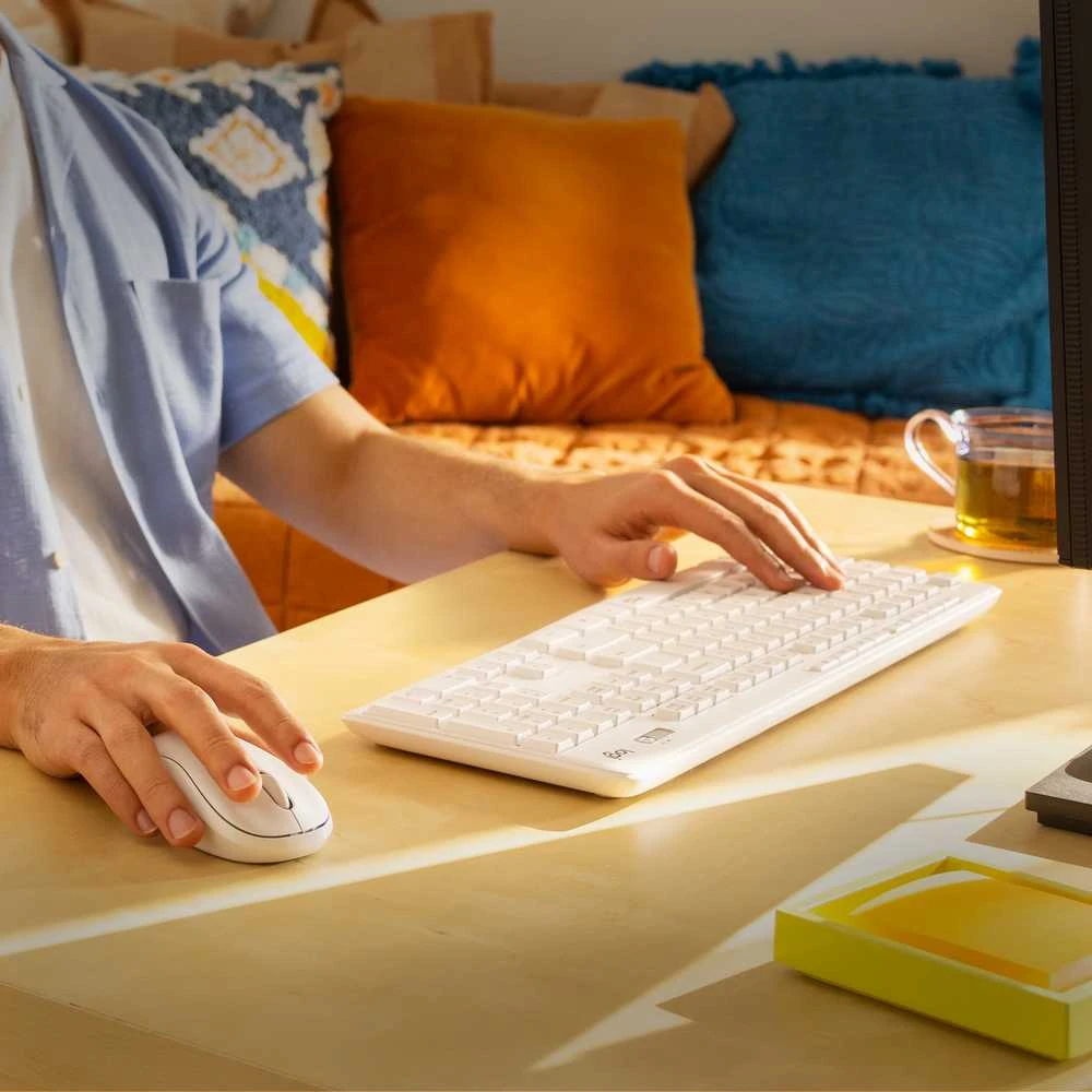 Belaidė Klaviatūra Su Pele Logitech MK295, US išdėstymas, Baltos Spalvos