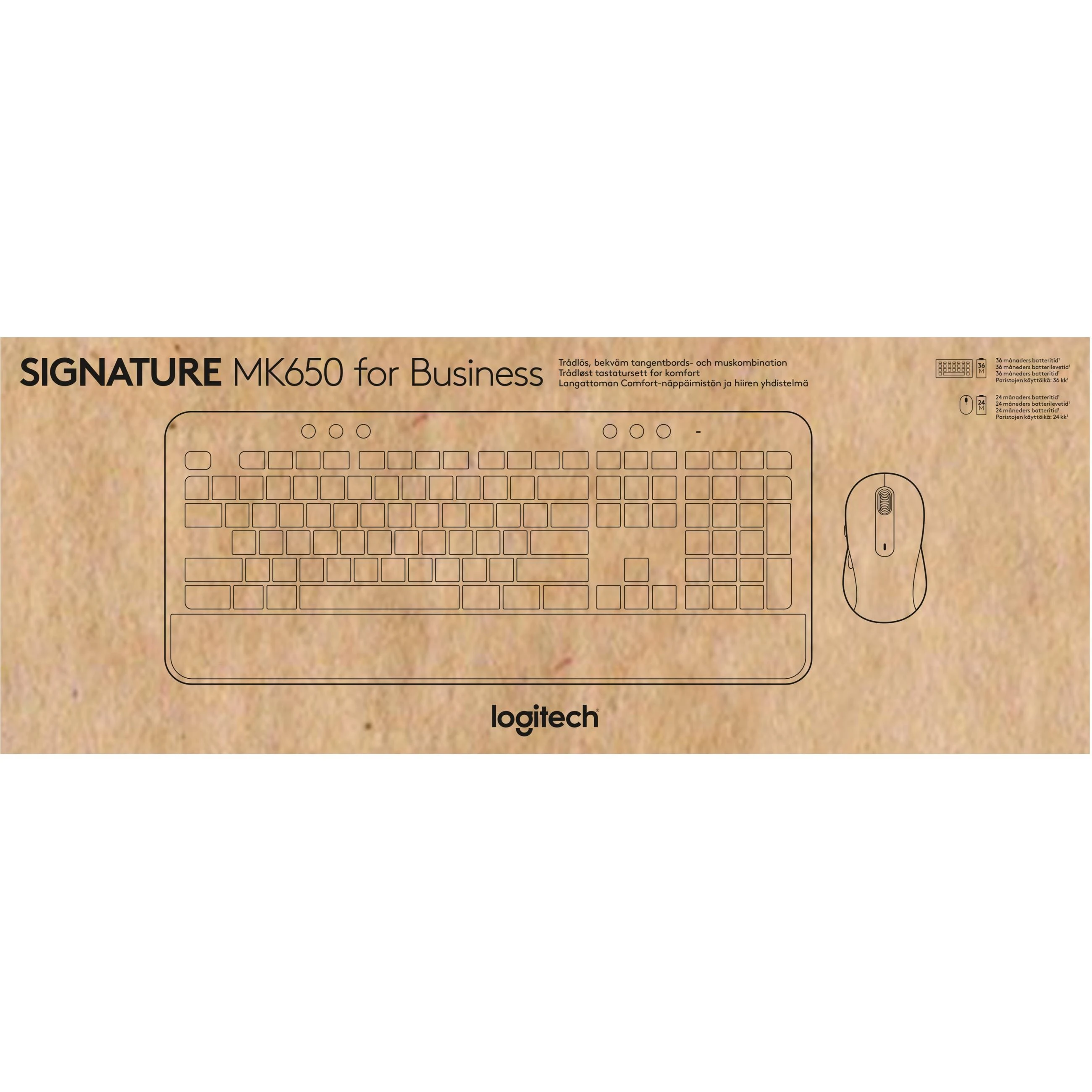 Klaviatūra „Logitech“ klaviatūros ir pelės rinkinys MK650 - grafito spalvos