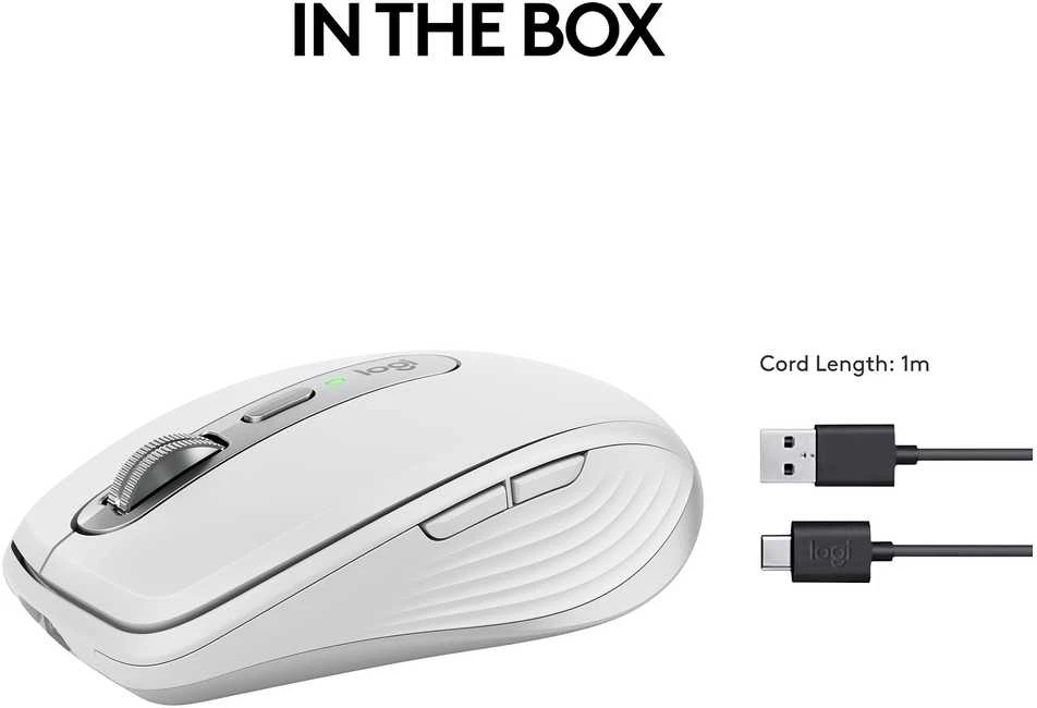 Belaidė pelė Logitech MX Anywhere 3S, šviesiai pilkos spalvos