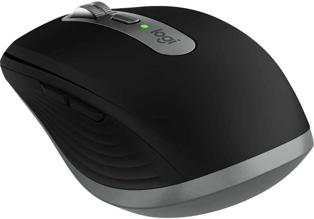 „Logitech MX Anywhere 3s“ belaidė pelė, skirta „Mac“, su grafito logotipu