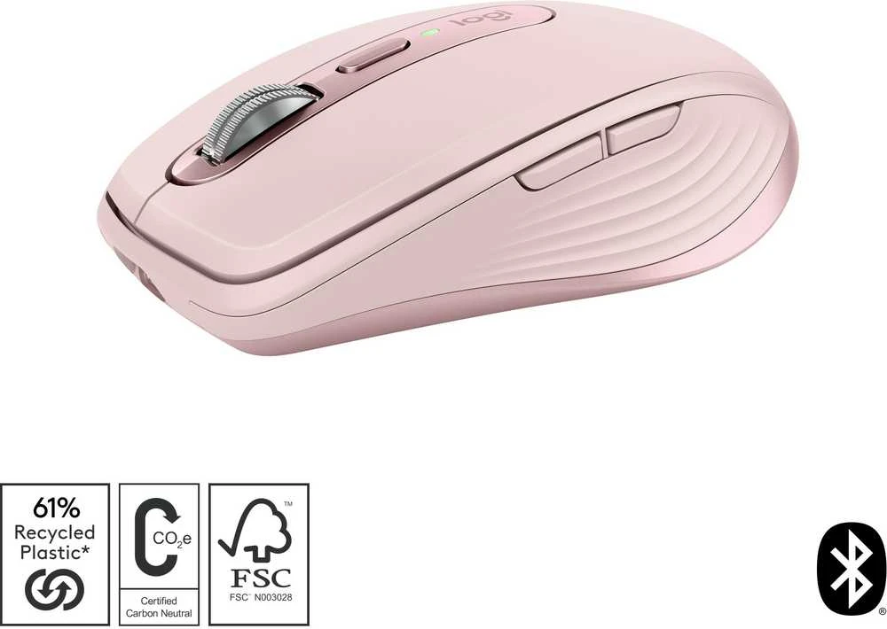 Belaidė pelė Logitech MX Anywhere 3S, rožinės spalvos