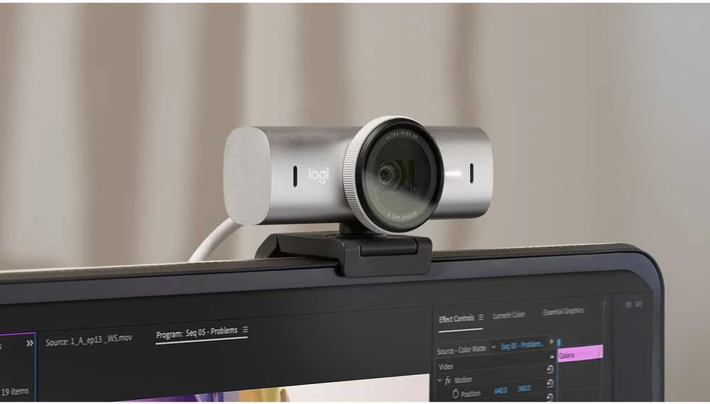 Logitech MX Brio 4K Ultra HD internetinė kamera, spalva: šviesiai pilka (960-001554)