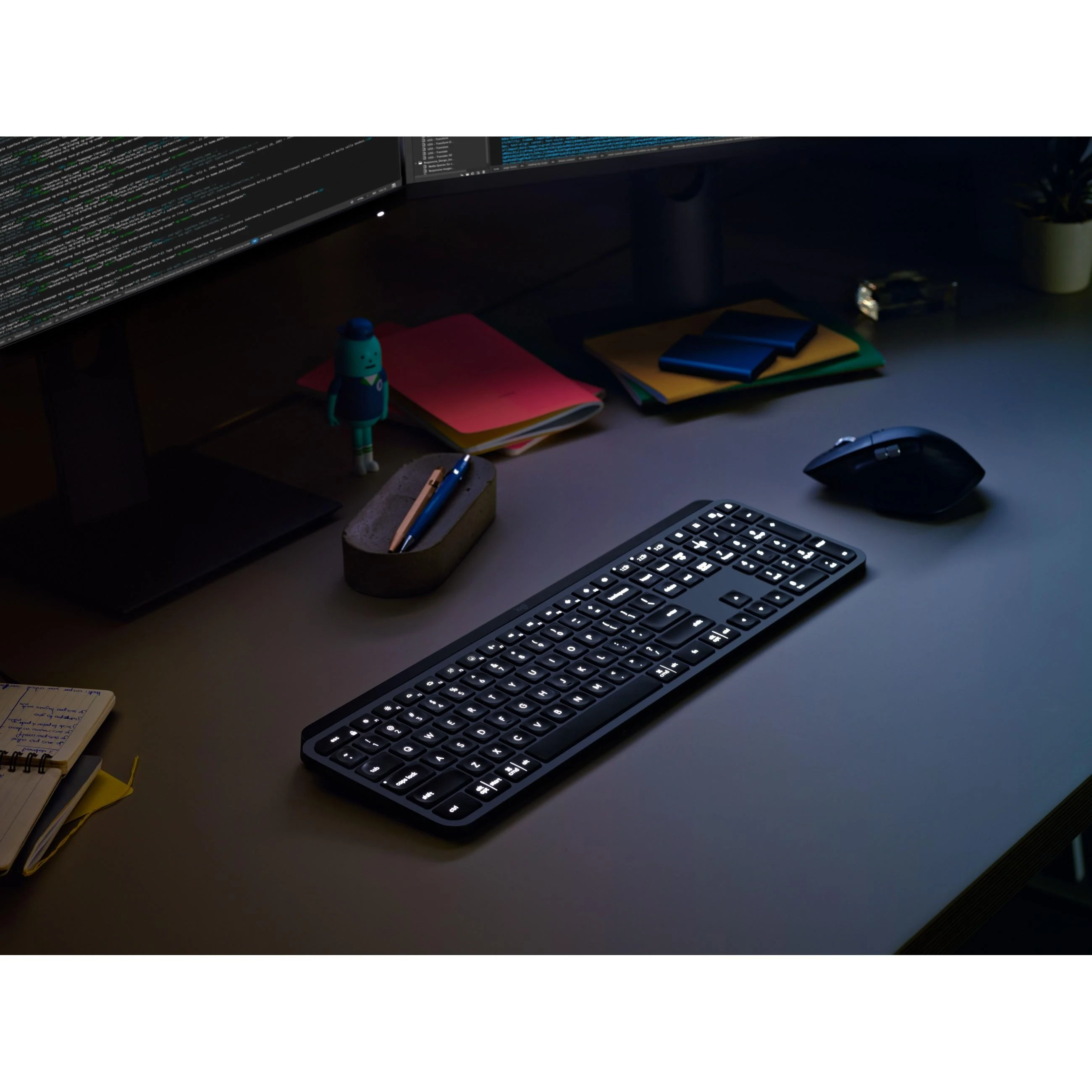 Belaidė klaviatūra Logitech MX Keys verslui/ Key Illumination, Silent Keys with Perfect Stroke, Logi Bolt, Bluetooth, Rechargeable, Windows/Mac/Chrome/Linux/DE išdėstymas