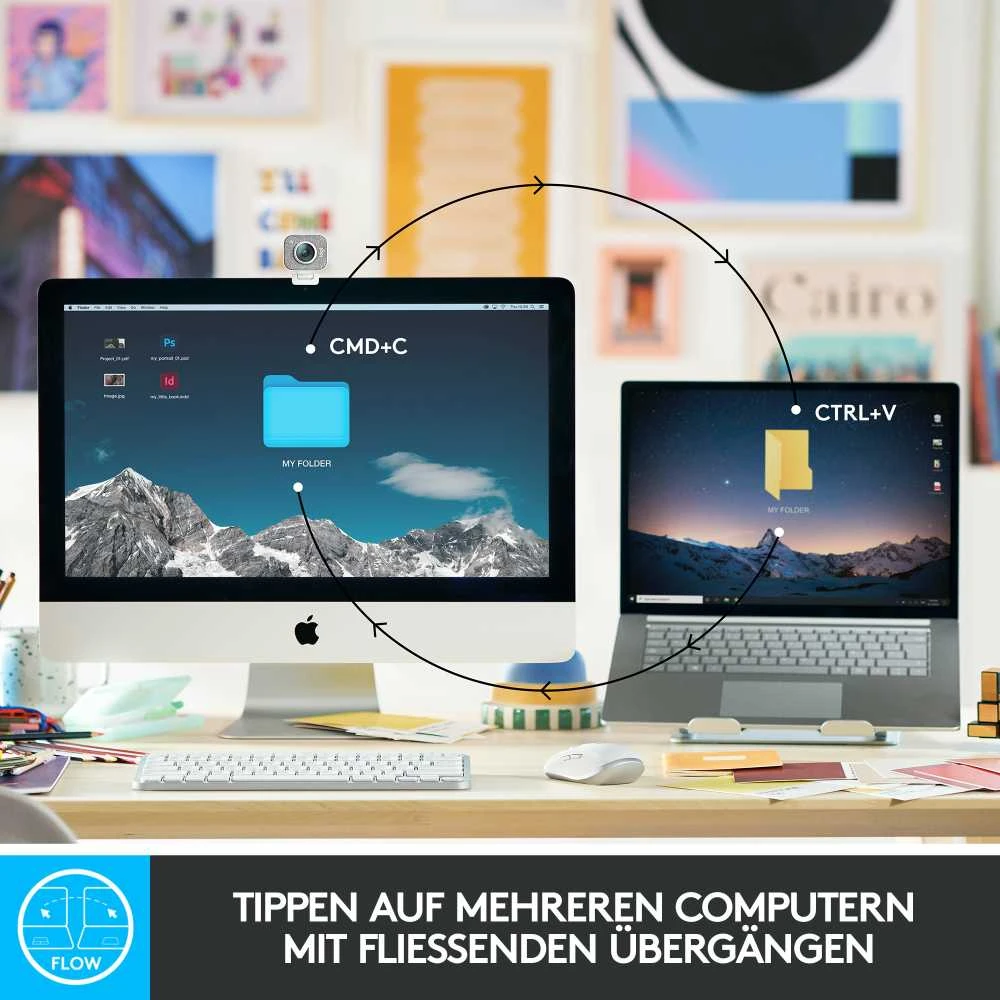 Minimalistinė Belaidė Klaviatūra su apašvietimu Logitech MX Keys Mini, Pilkos spalvos, Vokiečių (Qwertz) išdėstymas