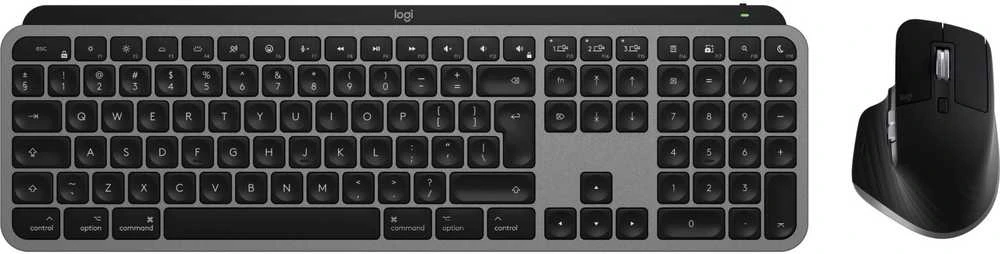 Belaidė klaviatūra „Klaviatūra Logitech MX Keys S Combo“, skirta „Mac“, 100 % (pilno dydžio), grafito spalvos su foniniu apšvietimu