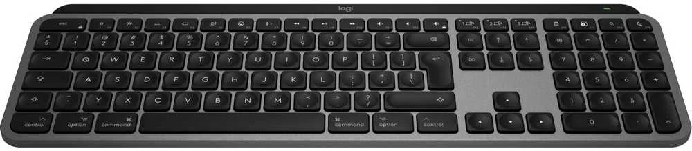 Belaidė klaviatūra „Logitech MX Keys S for Mac“, 100 % (pilno dydžio), grafito spalvos su foniniu apšvietimu