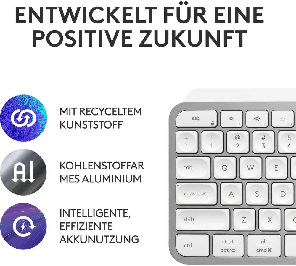Belaidė klaviatūra Logitech MX Keys S, Išdėstymas: Vokiečių (Qwertz)