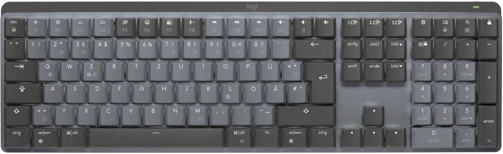 Belaidė klaviatūra Logitech MX MECHANICAL, išdėstymas: Vokiečių (Qwertz), "Linear", pilkos spalvos