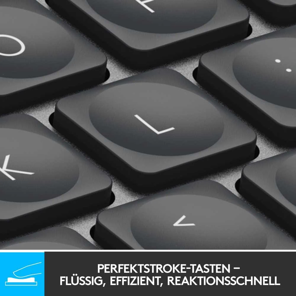 Minimalistinė Belaidė Klaviatūra su apašvietimu Logitech MX Keys Mini, Grafito spalvos, Šveicarų (Qwertz) išdėstymas