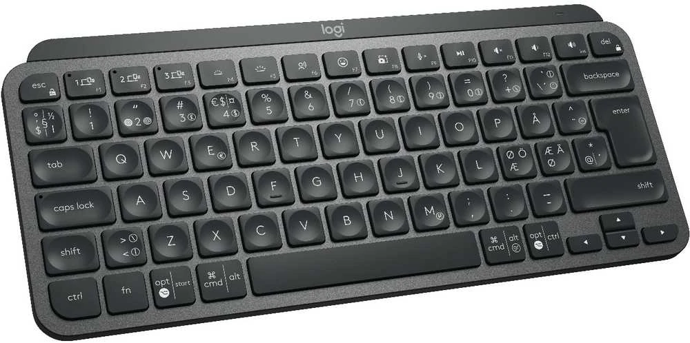 Minimalistinė Belaidė Klaviatūra su apašvietimu Logitech MX Keys Mini, Grafito spalvos, Šiaurės šalių (Qwerty) išdėstymas