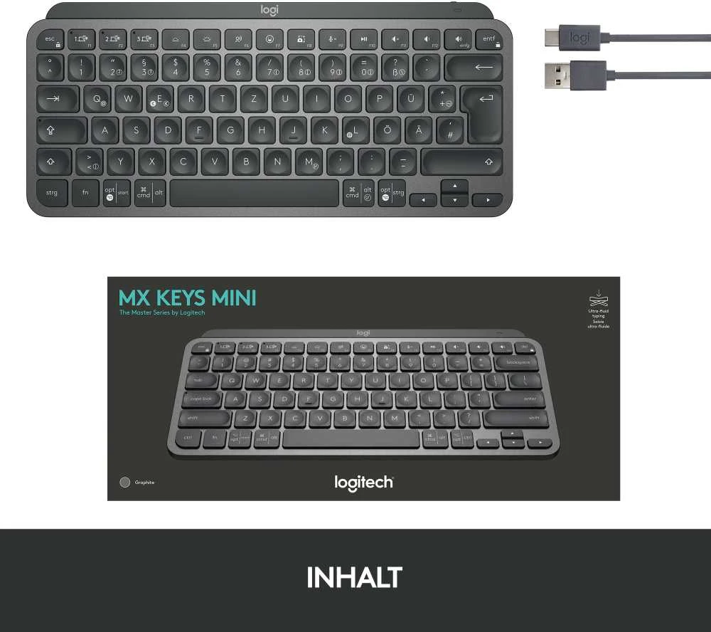 Bevielė klaviatūra Logitech MX Keys Mini For Business, US, Grafitas
