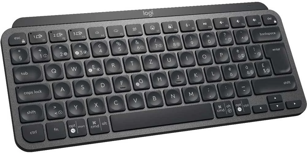 Minimalistinė Belaidė Klaviatūra su apašvietimu Logitech MX Keys Mini, Grafito spalvos, Šveicarų (Qwertz) išdėstymas