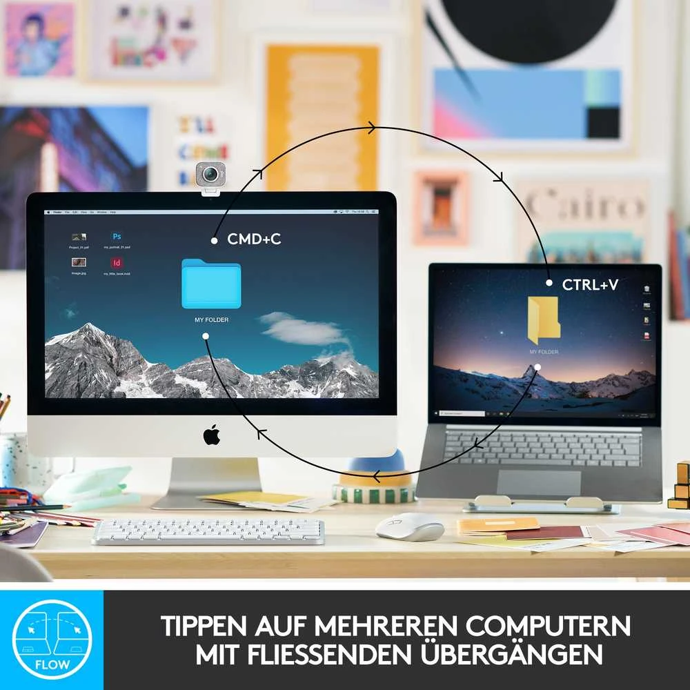Minimalistinė Belaidė Klaviatūra su apašvietimu Logitech MX Keys Mini, Pilkos spalvos, US tarptautinis (Qwerty) išdėstymas