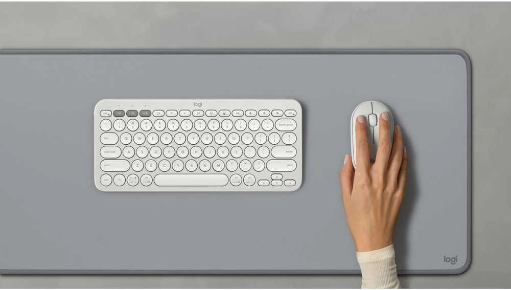 Klaviatūra ir pelė Logitech Pebble 2 Combo, baltos spalvos
