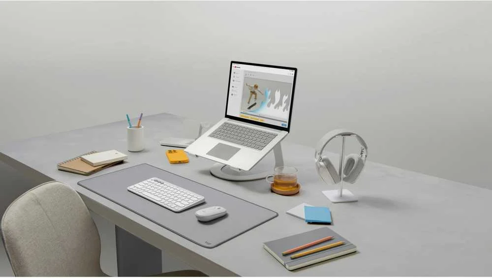 Klaviatūra ir pelė Logitech Pebble 2 Combo, baltos spalvos