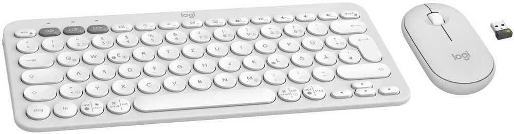 Klaviatūra Logitech Pebble 2 Combo, Wei, Kabellos, Deutsch, 920-012204