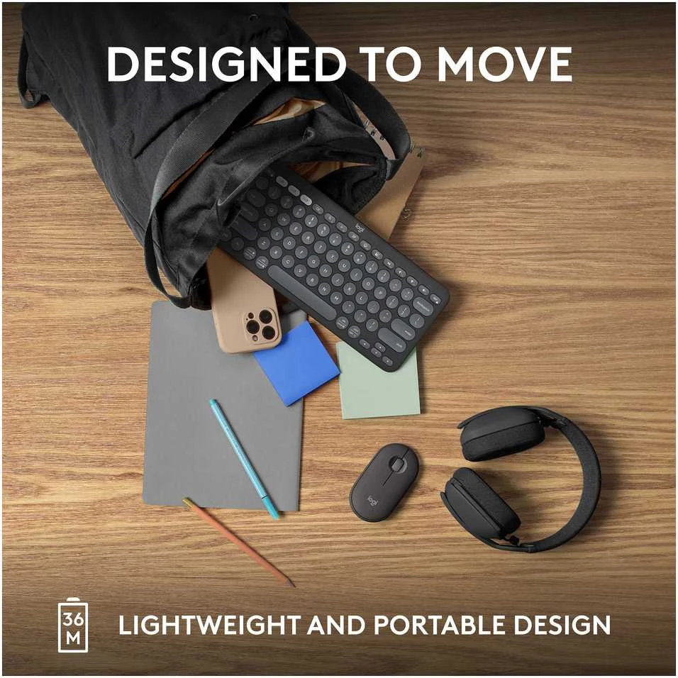 LOGITECH K380S Bluetooth klaviatūra - TONAL GRAPHITE - JAV TARPTAUTINĖ