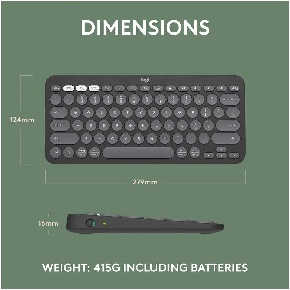 LOGITECH K380S Bluetooth klaviatūra - TONAL GRAPHITE - JAV TARPTAUTINĖ