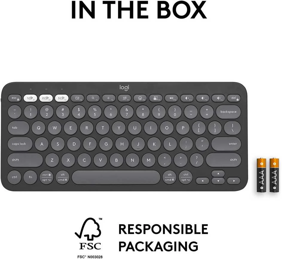 LOGITECH K380S Bluetooth klaviatūra - TONAL GRAPHITE - JAV TARPTAUTINĖ