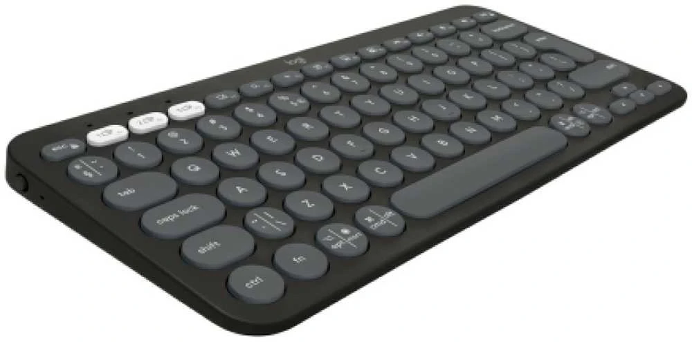 Belaidė klaviatūra Logitech PEBBLE KEYS 2 K380S, Grafito spalvos, Išdėstymas: US tarptautinis (Qwerty)