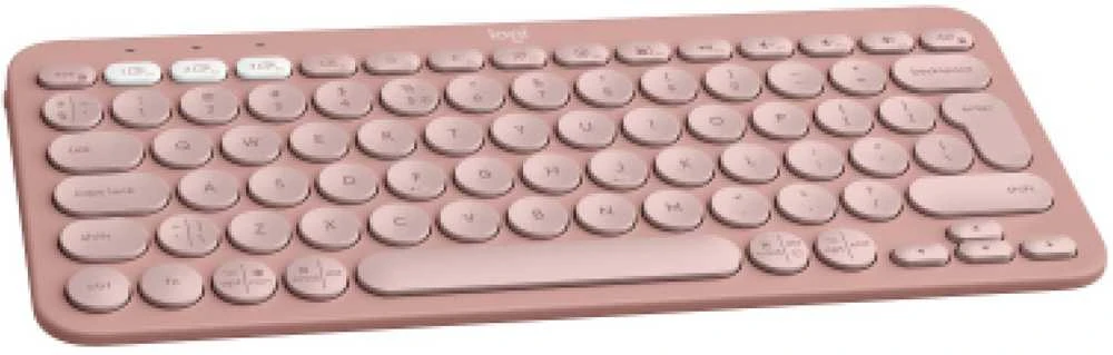 Belaidė klaviatūra Logitech PEBBLE KEYS 2 K380S, Rožinės spalvos, Išdėstymas: US tarptautinis (Qwerty)