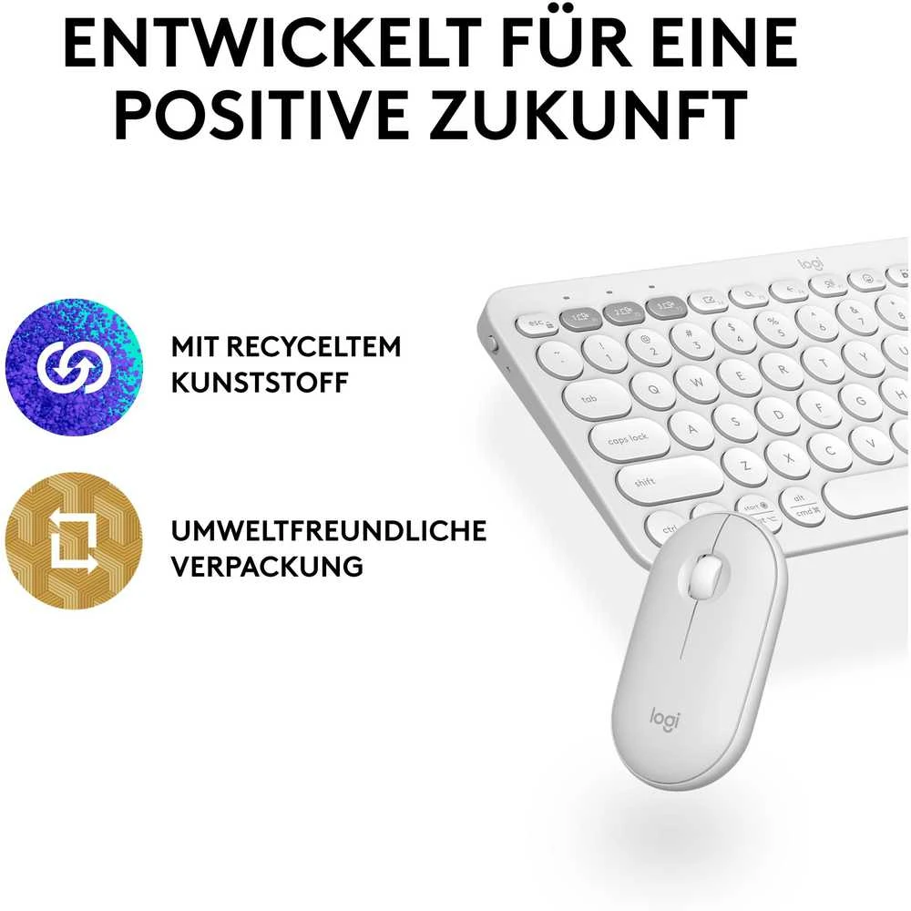 Belaidė pelė Logitech Pebble Mouse 2 M350s, Balta