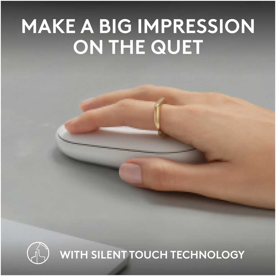 Belaidė pelė Logitech Pebble Mouse 2 M350s, Balta