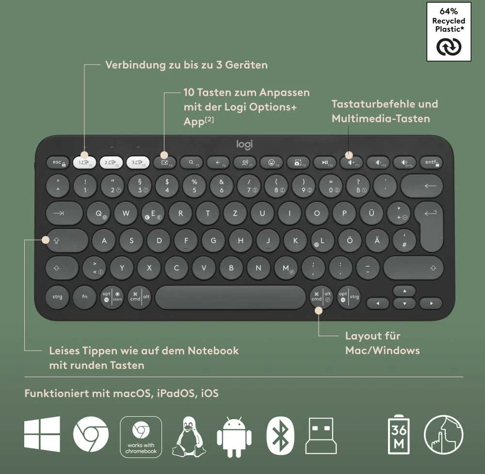 Belaidė pelė Logitech Pebble Mouse 2 M350s, Juoda