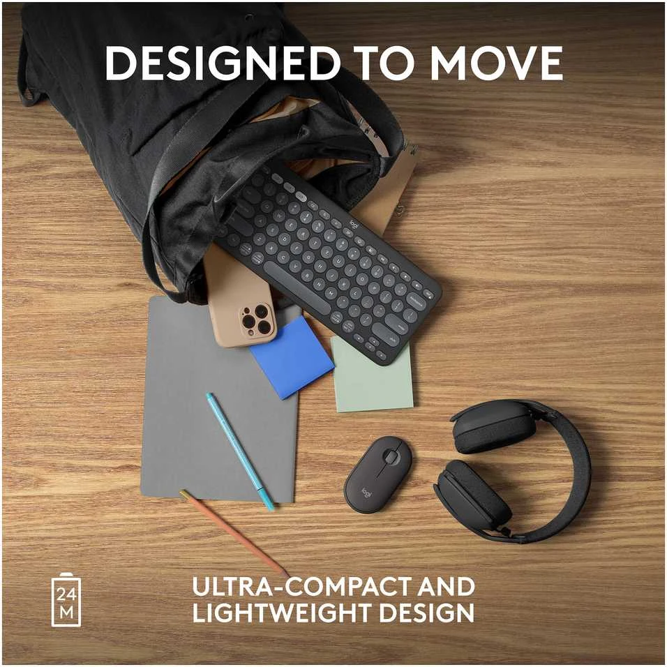 Belaidė pelė Logitech Pebble Mouse 2 M350s, Juoda