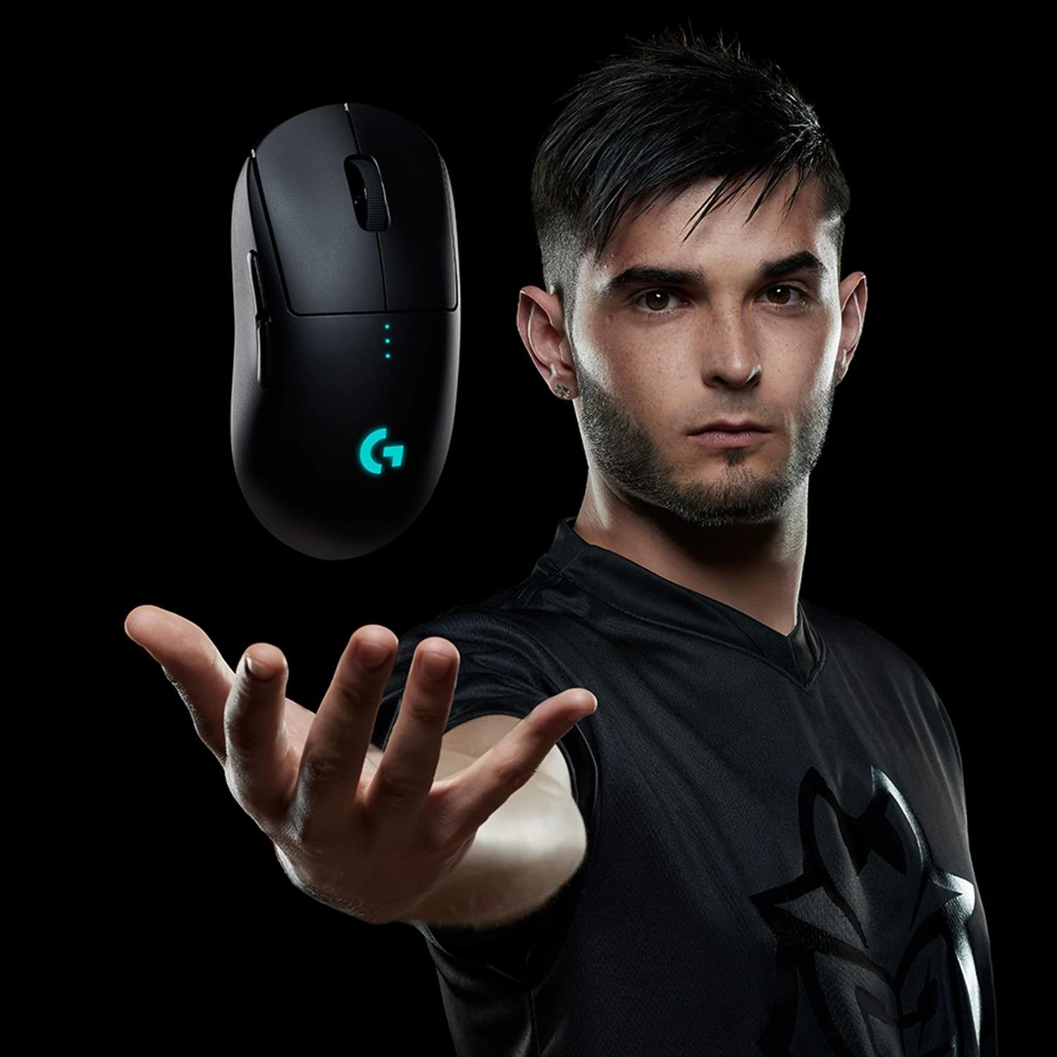 Logitech G PRO Belaidė žaidimų pelė, RF belaidė, 25600 DPI, Juoda
