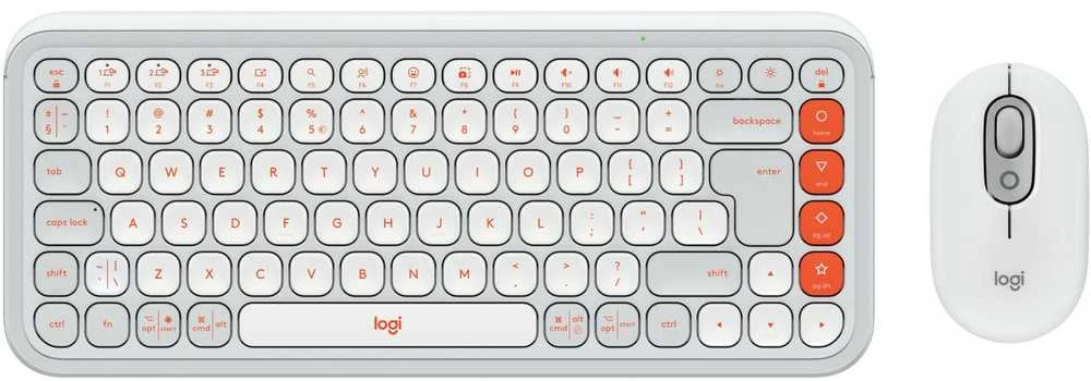 Klaviatūra LOGITECH POP ICON COMBO - OFF Baltas - US INT'L - BT - INTNL-973