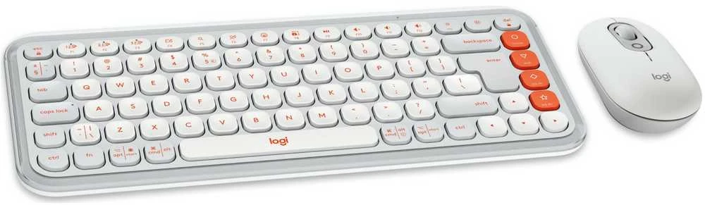 Klaviatūra LOGITECH POP ICON COMBO - OFF Baltas - US INT'L - BT - INTNL-973